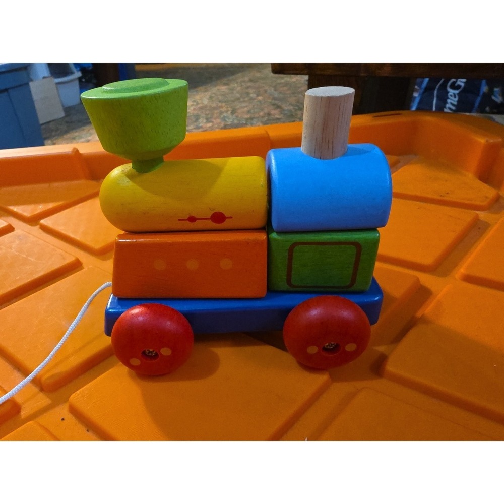 Vintage Rare HTF Plan Toys Stacking Train Wooden Toy Baby Einstein - Picture 2 of 5